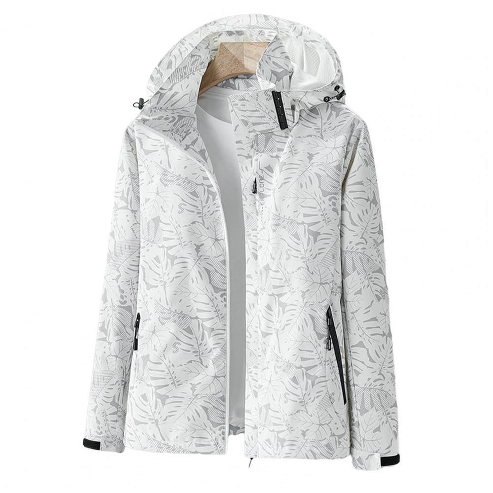 Delia | Women's Leaf Print Windbreaker Rain Jacket