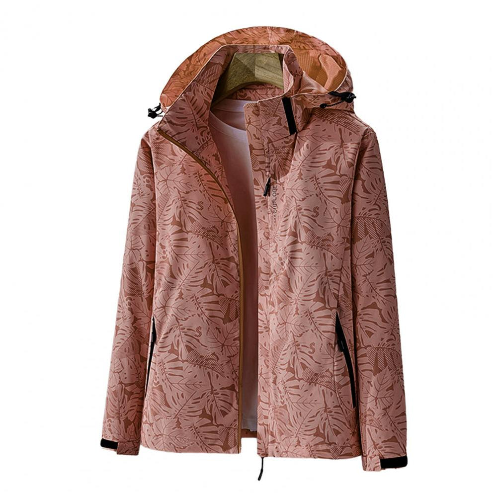 Delia | Women's Leaf Print Windbreaker Rain Jacket