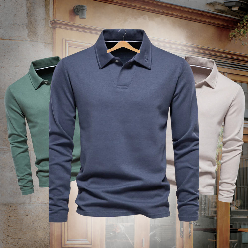 Eamon | Men's Long Sleeve Polo Collar Jumper