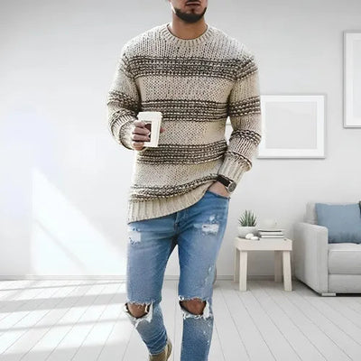 Edmund | Men's Striped Chunky Knit Jumper