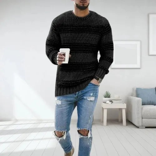 Edmund | Men's Striped Chunky Knit Jumper