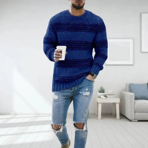 Edmund | Men's Striped Chunky Knit Jumper
