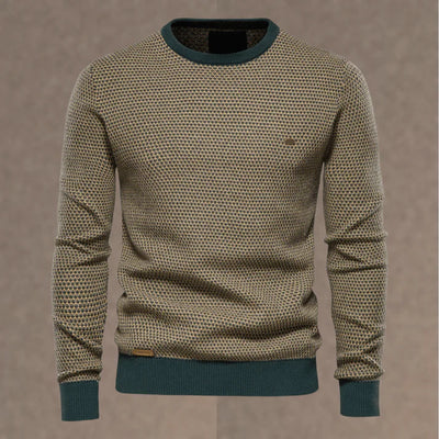 Ellis | Men's Textured Knit Crew Neck Jumper