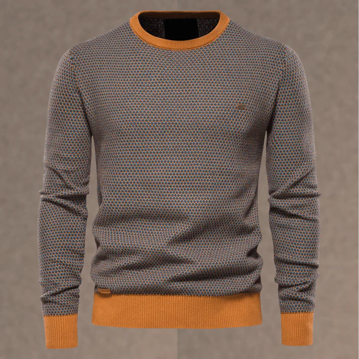 Ellis | Men's Textured Knit Crew Neck Jumper
