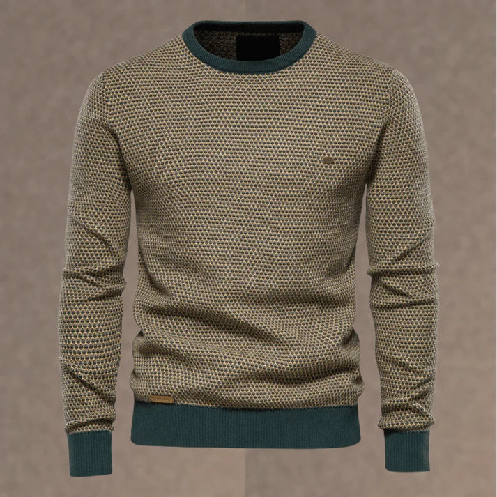 Ellis | Men's Textured Knit Crew Neck Jumper