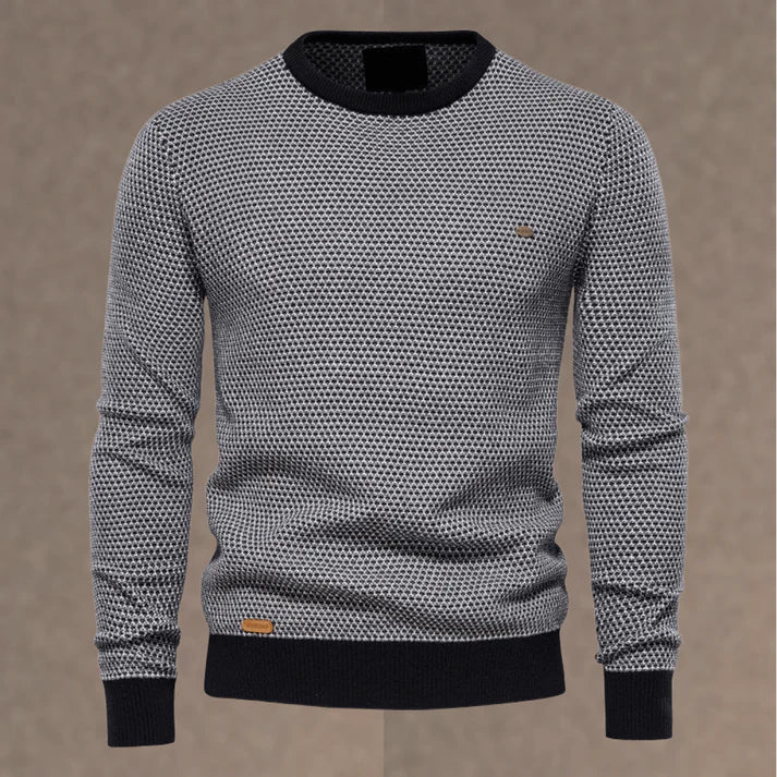 Ellis | Men's Textured Knit Crew Neck Jumper