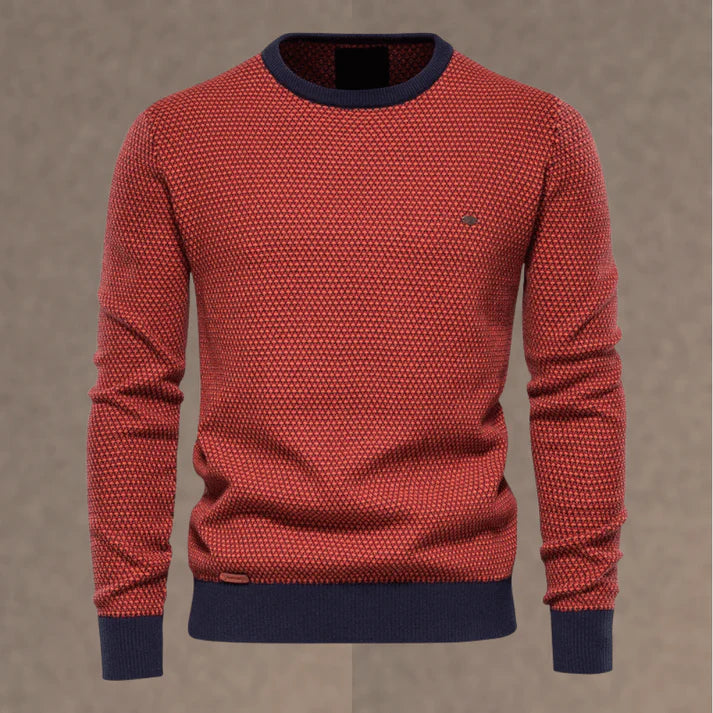 Ellis | Men's Textured Knit Crew Neck Jumper