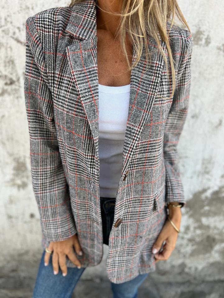 Elodie | Women's Check Tailored Blazer