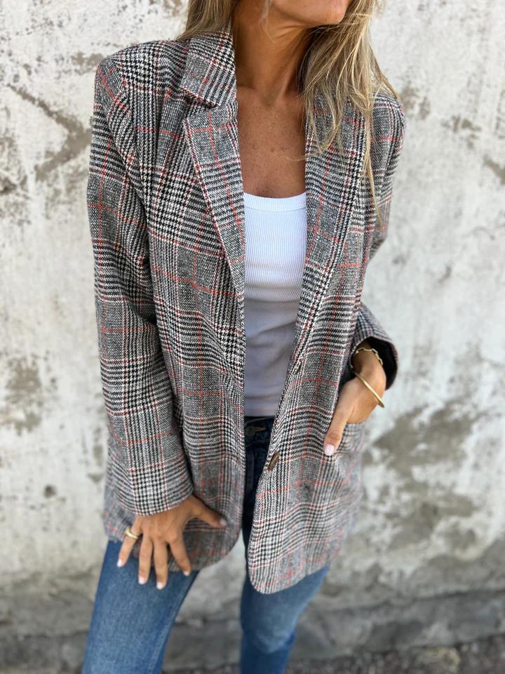 Elodie | Women's Check Tailored Blazer