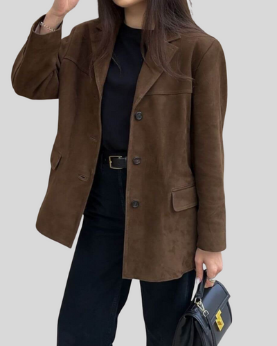Estelle | Women's Faux Suede Oversized Blazer