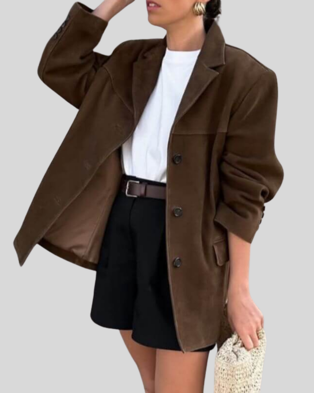 Estelle | Women's Faux Suede Oversized Blazer