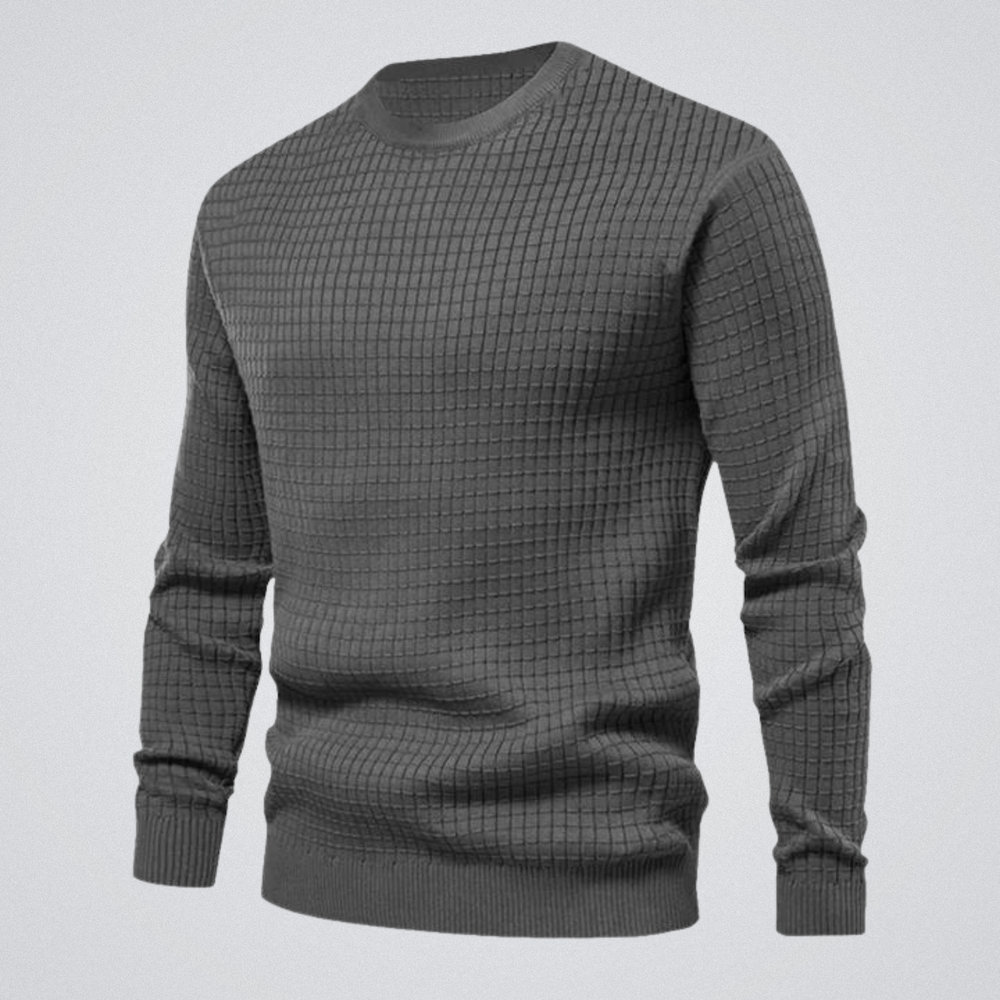 Ezra | Men's Waffle Knit Crew Neck Jumper