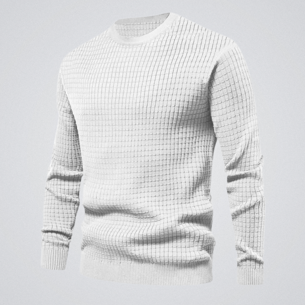 Ezra | Men's Waffle Knit Crew Neck Jumper