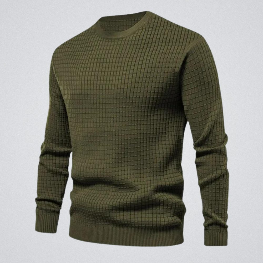 Ezra | Men's Waffle Knit Crew Neck Jumper
