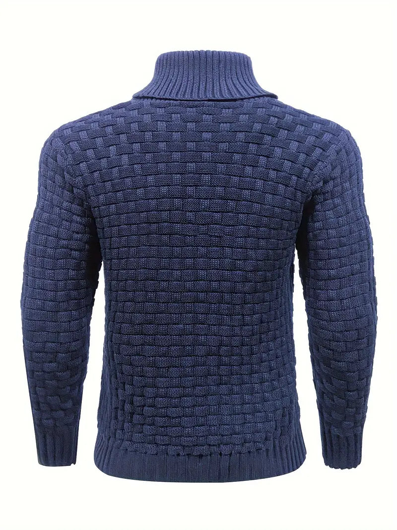 Fabien | Men's Basket Weave Button Collar Jumper