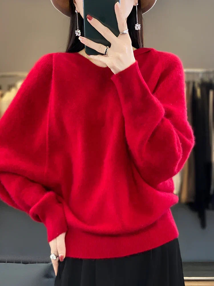 Fleur | Women's Hooded Batwing Soft Knit Jumper