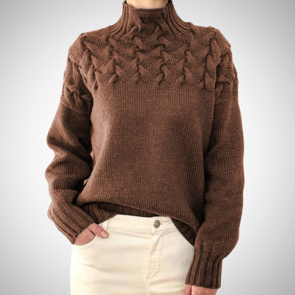 Florence | Women's Cable Knit Roll Neck Jumper