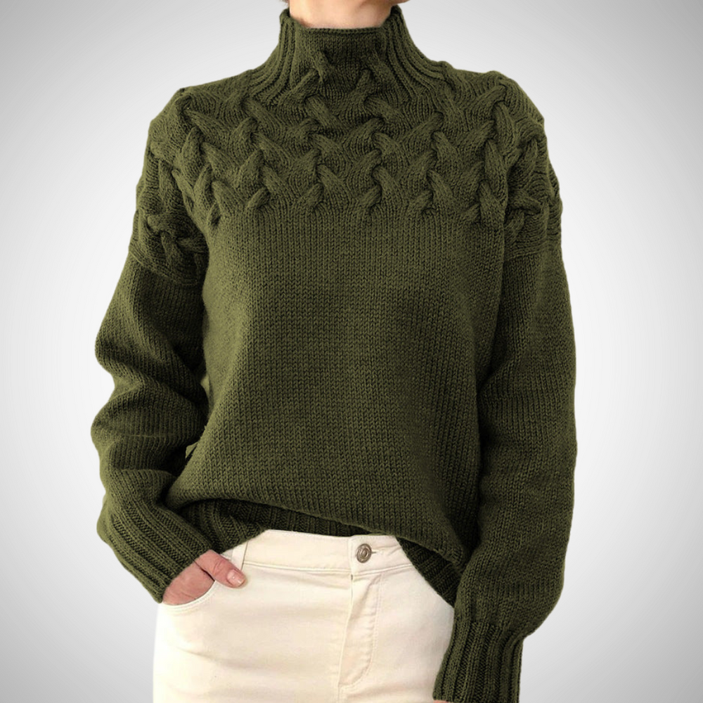 Florence | Women's Cable Knit Roll Neck Jumper