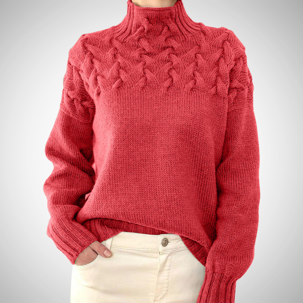 Florence | Women's Cable Knit Roll Neck Jumper