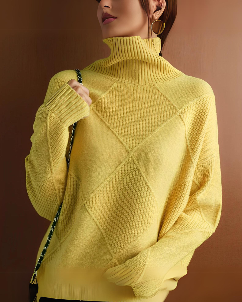 Frances | Women's Ribbed Roll Neck Knit Jumper