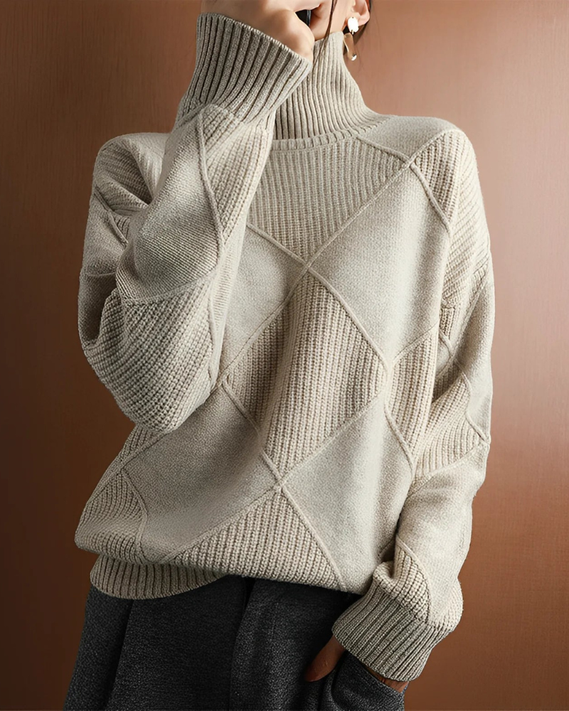Frances | Women's Ribbed Roll Neck Knit Jumper