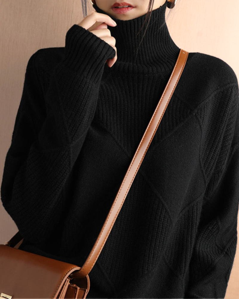 Frances | Women's Ribbed Roll Neck Knit Jumper