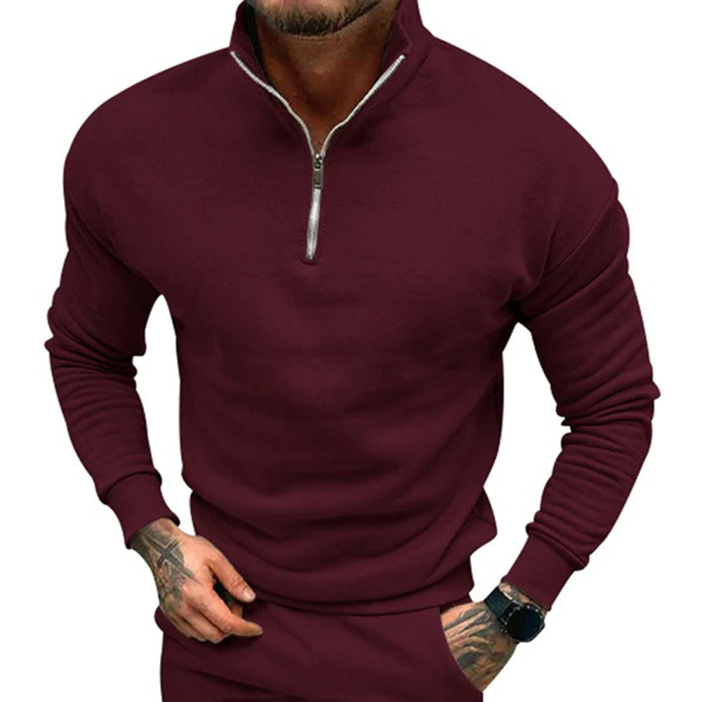 Godfrey | Men's Stand Collar Half Zip Jumper