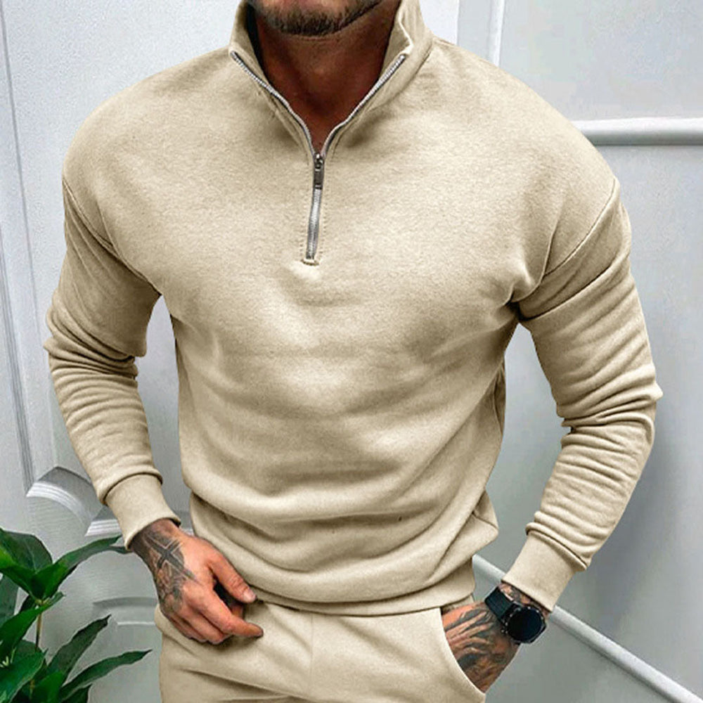Godfrey | Men's Stand Collar Half Zip Jumper