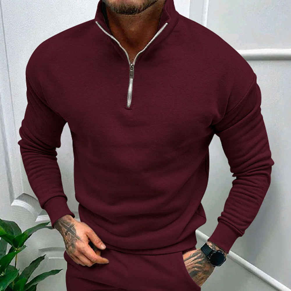 Godfrey | Men's Stand Collar Half Zip Jumper