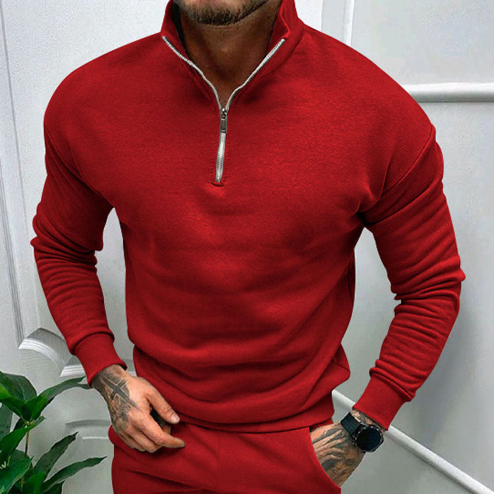 Godfrey | Men's Stand Collar Half Zip Jumper
