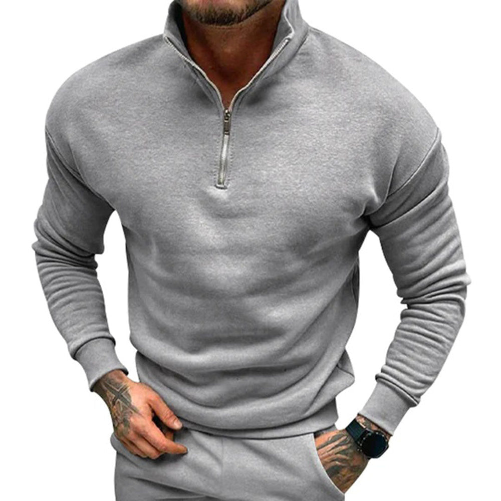 Godfrey | Men's Stand Collar Half Zip Jumper