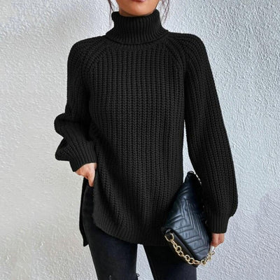 Guinevere | Women's Side Slit Roll Neck Jumper