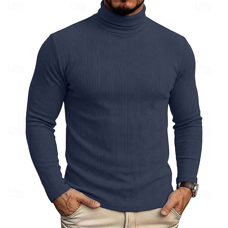 Gustav | Men's Slim Fit Textured Polo Neck Jumper