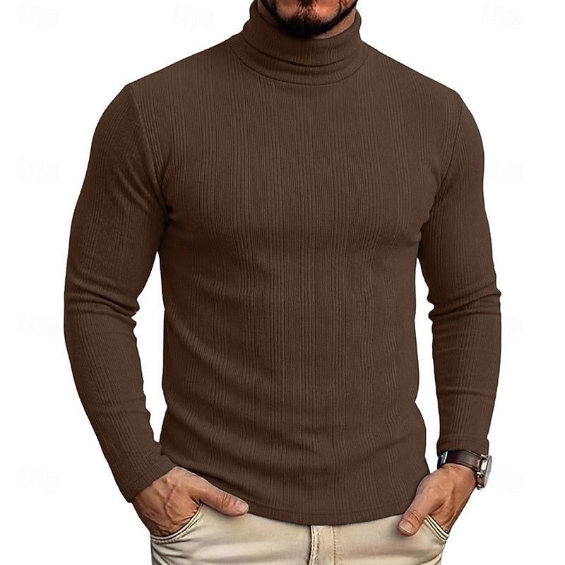 Gustav | Men's Slim Fit Textured Polo Neck Jumper