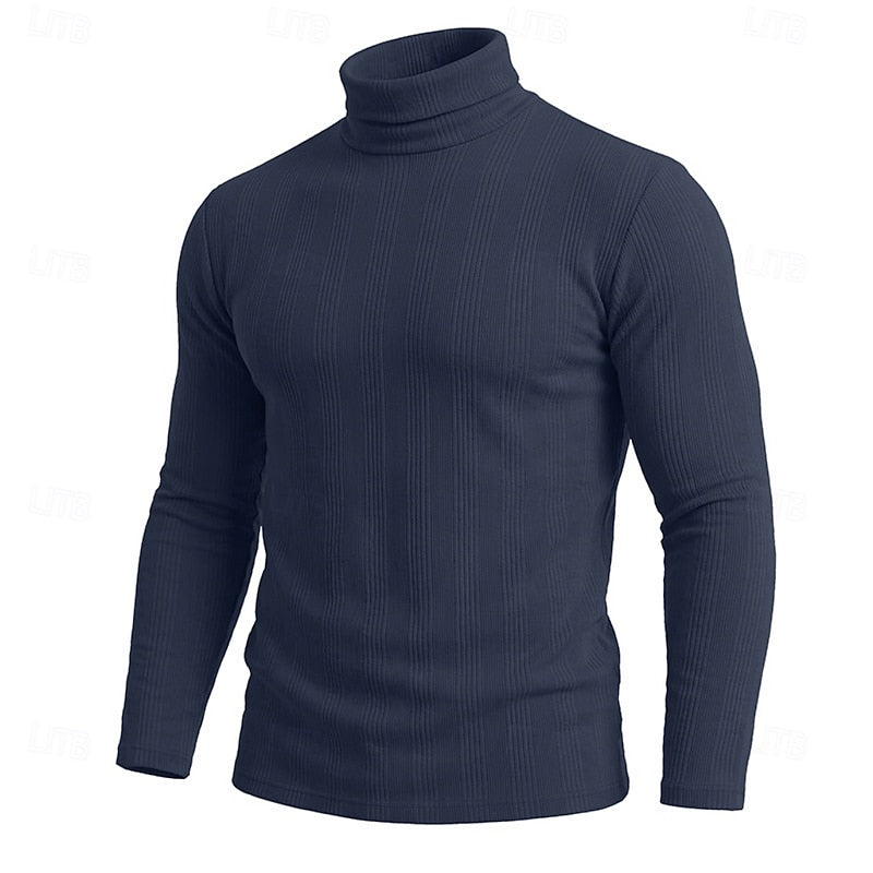 Gustav | Men's Slim Fit Textured Polo Neck Jumper