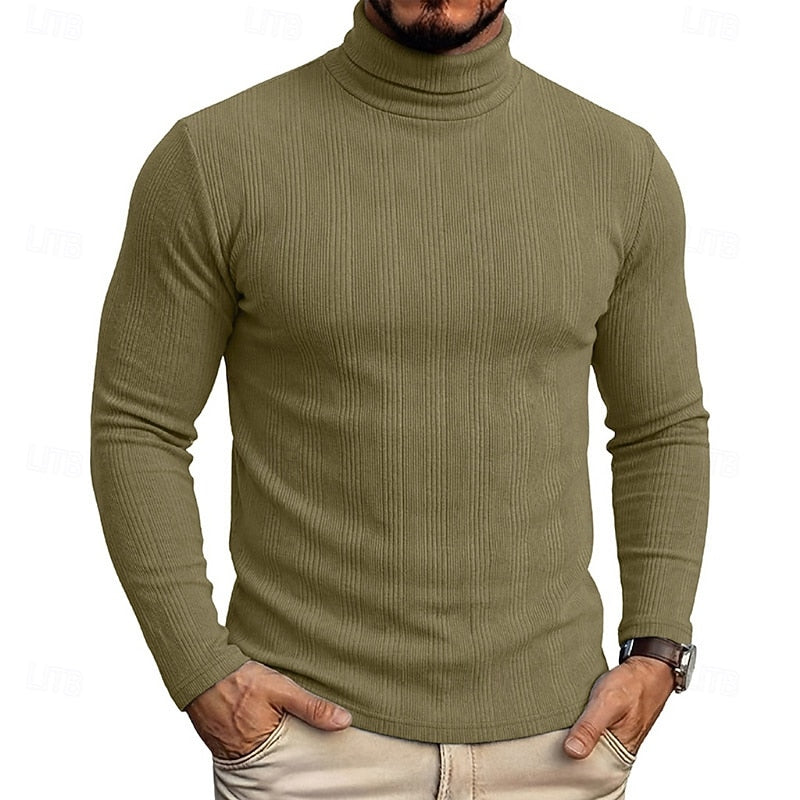 Gustav | Men's Slim Fit Textured Polo Neck Jumper