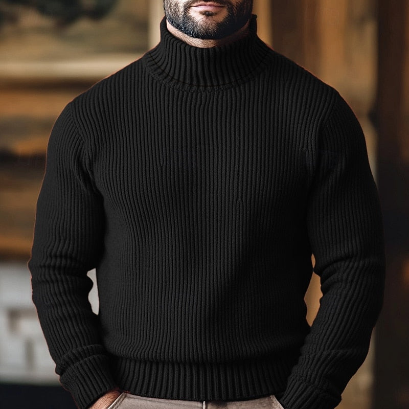 Hadrian | Men's Ribbed Knit Polo Neck Jumper