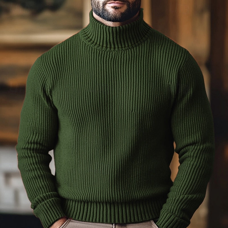 Hadrian | Men's Ribbed Knit Polo Neck Jumper