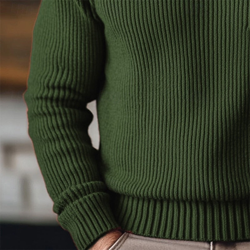 Hadrian | Men's Ribbed Knit Polo Neck Jumper