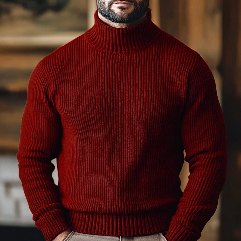 Hadrian | Men's Ribbed Knit Polo Neck Jumper