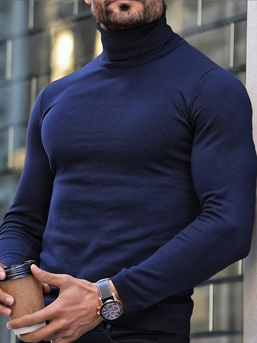Hamish | Men's Fine Knit Roll Neck Jumper