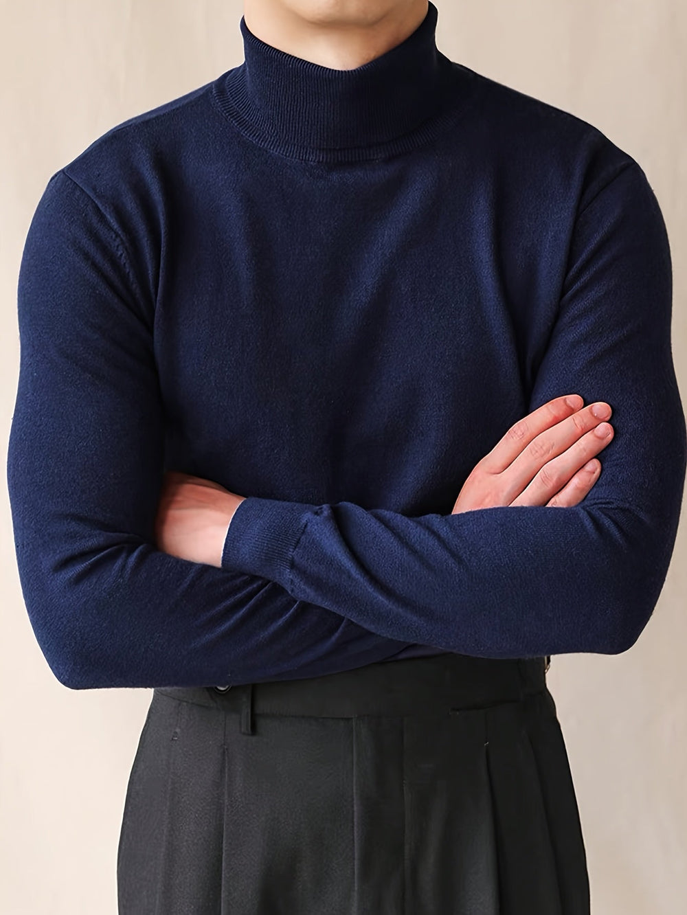 Hamish | Men's Fine Knit Roll Neck Jumper