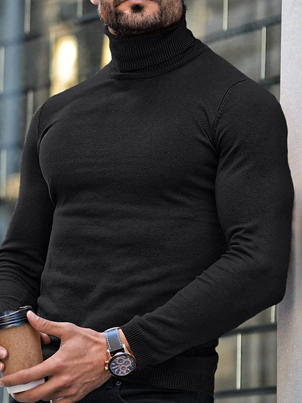Hamish | Men's Fine Knit Roll Neck Jumper