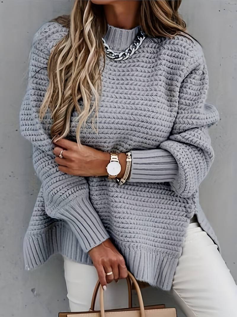 Harriet | Women's Chunky Knit Mock Neck Jumper