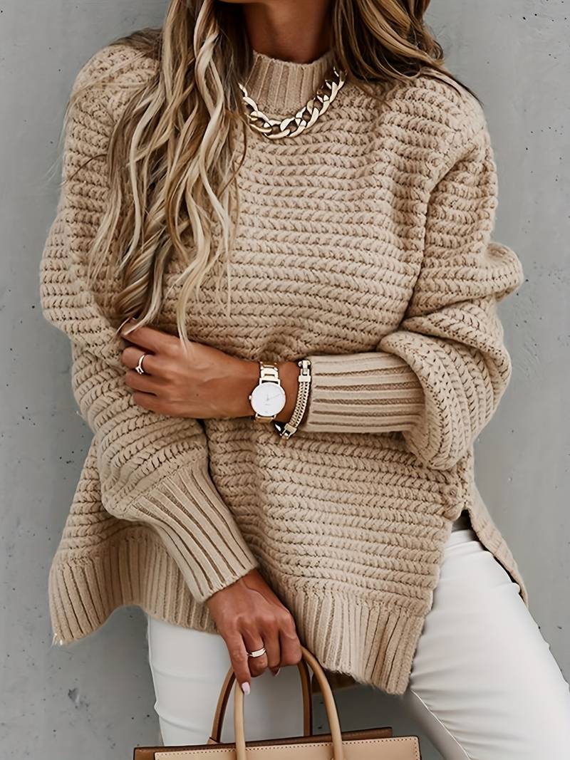 Harriet | Women's Chunky Knit Mock Neck Jumper