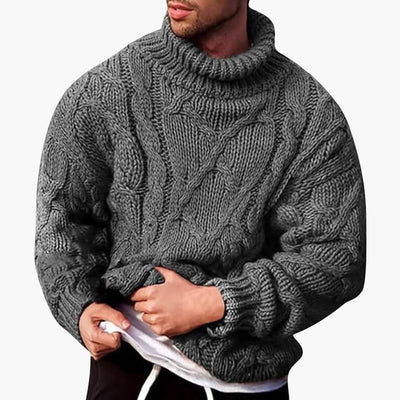 Heath | Men's Chunky Cable Knit Roll Neck Jumper