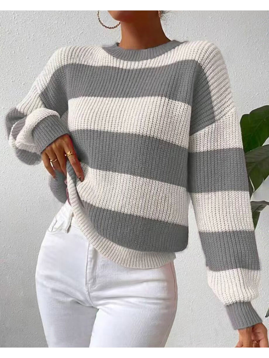 Hollis | Women's Wide Striped Crew Neck Jumper