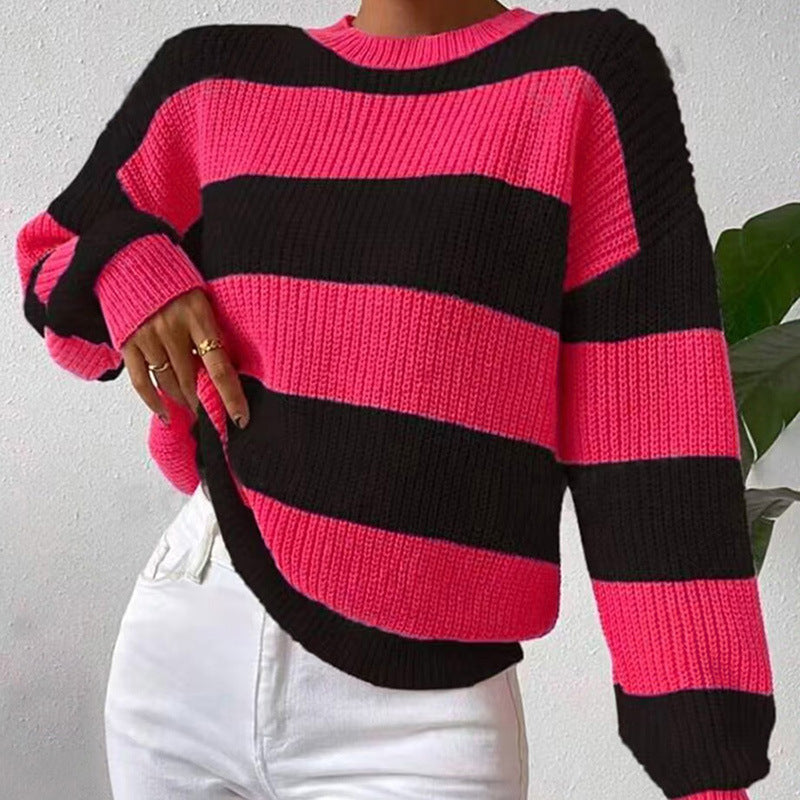 Hollis | Women's Wide Striped Crew Neck Jumper