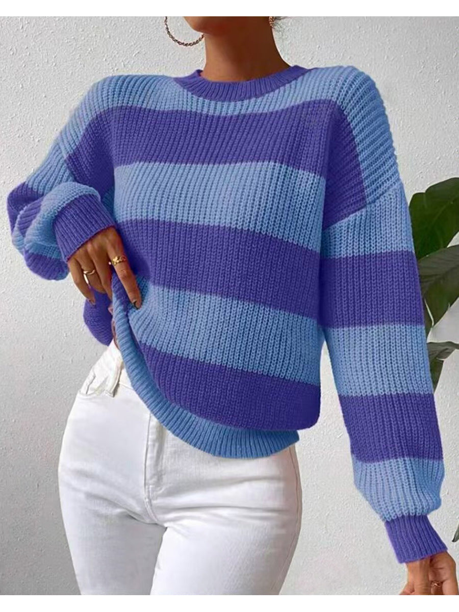 Hollis | Women's Wide Striped Crew Neck Jumper