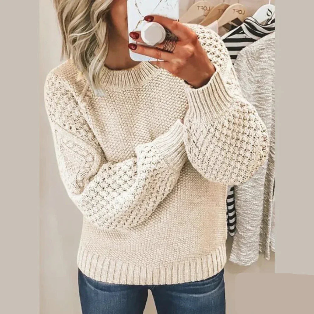 Honora | Women's Bobble Sleeve Crew Neck Jumper